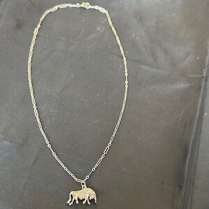 Vintage 835 Silver Bull Pendant/Necklace, Paperclip Chain